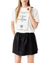 Maje Oversized T-shirt With Print In White