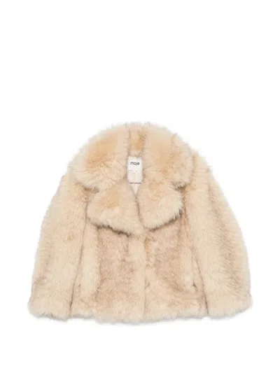 Maje Oversized Shawl-collar Jacket In Neutral
