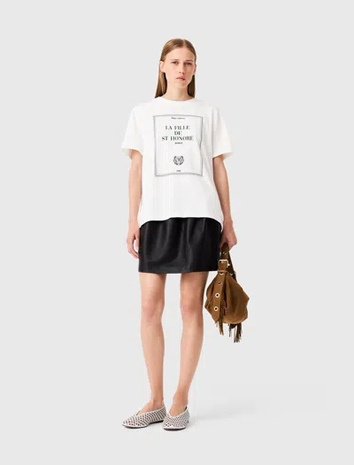 Maje Oversized T-shirt With Print In White