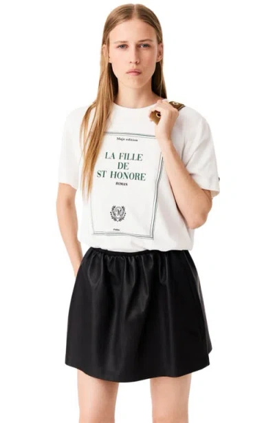 Maje Oversized T-shirt With Print In White