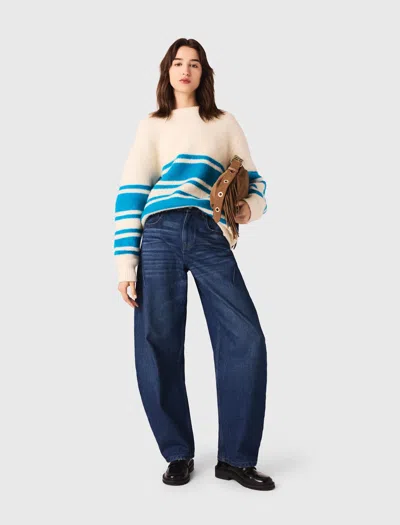 Maje Oversized Wool-blend Jumper In Blue