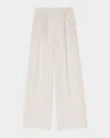Maje Wide Leg Tweed Trousers In Ecru