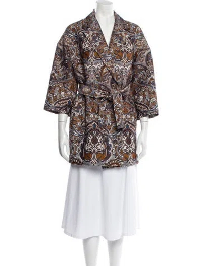 Pre-owned Maje Paisley Print Jacket In Brown