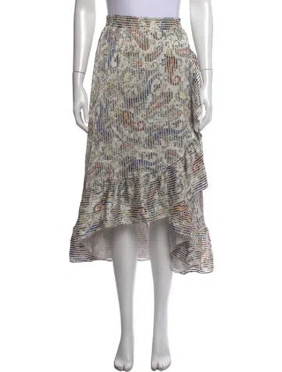 Pre-owned Maje Paisley Print Midi Length Skirt In Grey