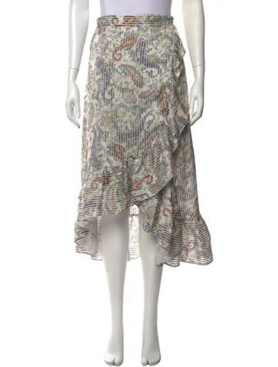 Pre-owned Maje Paisley Print Midi Length Skirt In Grey