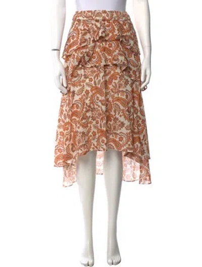 Pre-owned Maje Paisley Print Midi Length Skirt In Neutral