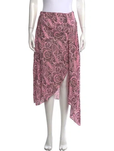 Pre-owned Maje Paisley Print Midi Length Skirt In Pink