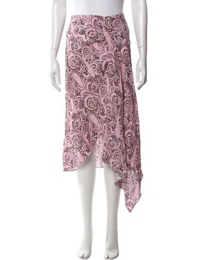 Pre-owned Maje Paisley Print Midi Length Skirt In Pink