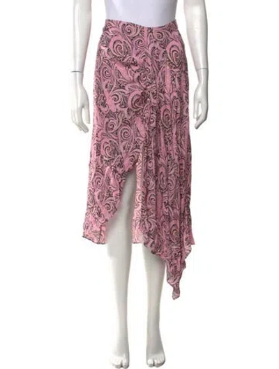 Pre-owned Maje Paisley Print Midi Length Skirt In Pink