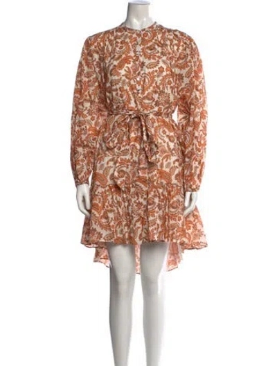 Pre-owned Maje Paisley Print Mini Dress In Neutral