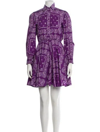 Pre-owned Maje Paisley Print Mini Dress In Purple