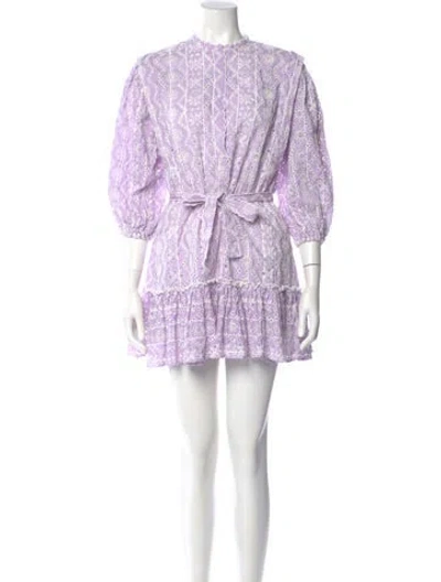 Pre-owned Maje Paisley Print Mini Dress In Purple