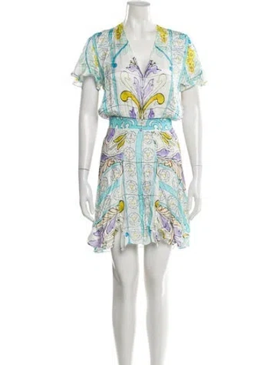 Pre-owned Maje Paisley Print Mini Dress W/ Tags In White