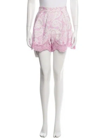 Pre-owned Maje Paisley Print Mini Shorts In Pink