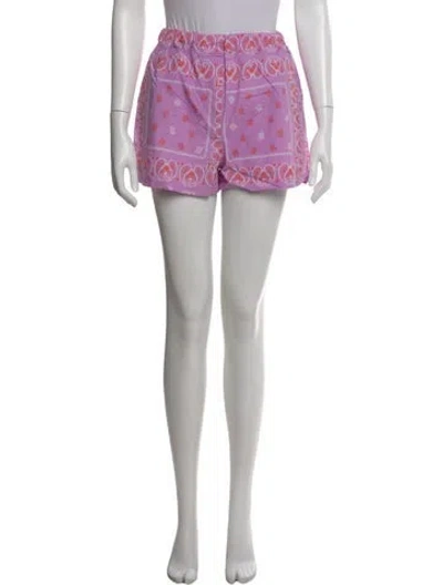 Pre-owned Maje Paisley Print Mini Shorts In Purple