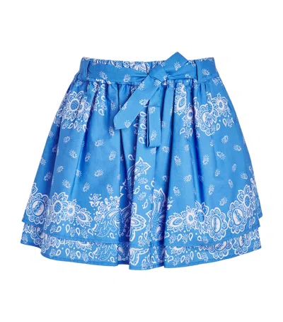 Maje Paisley Print Mini Skirt In Blue