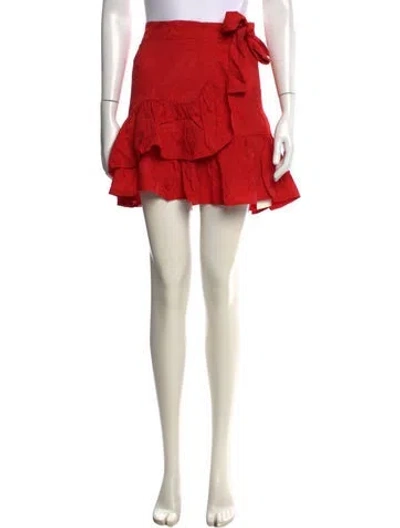 Pre-owned Maje Paisley Print Mini Skirt In Red