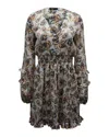 Maje Paisley-print Shirred Waist Mini Dress In Multicolor Polyester In Multi
