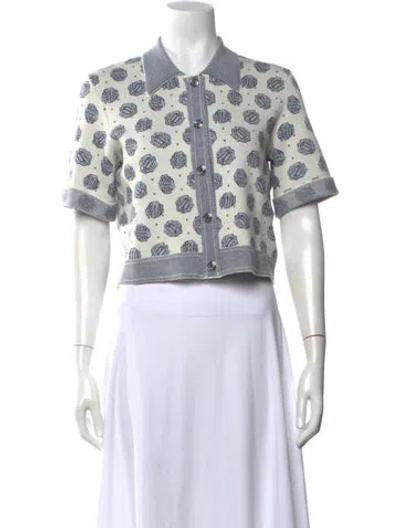 Pre-owned Maje Paisley Print Sweater In White