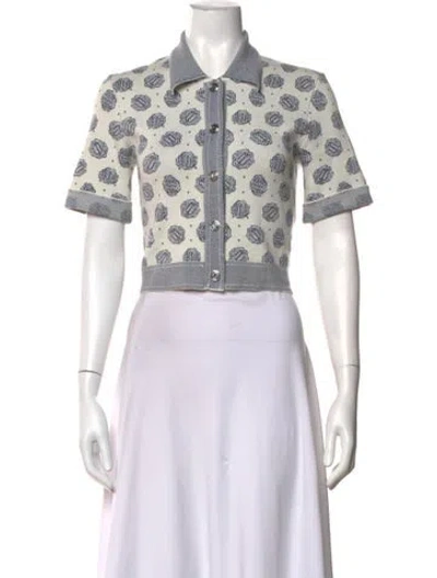 Pre-owned Maje Paisley Print Sweater In White