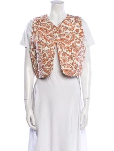 Pre-owned Maje Paisley Print Vest In Neutral