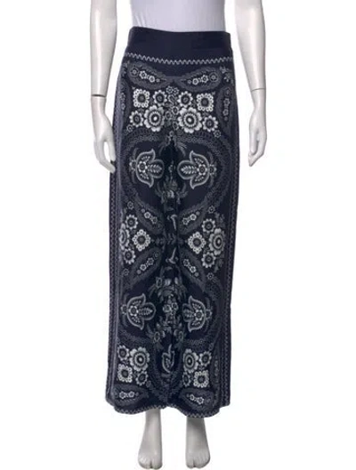 Pre-owned Maje Paisley Print Wide Leg Pants In Blue