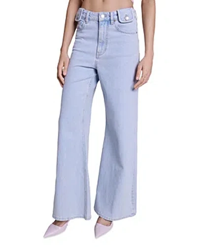 Maje Palerma High Rise Jeans In Light Blue