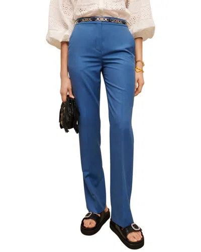 Maje Palex Wool-blend Pant In Blue