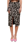 Maje Jimier Cotton Printed Wrap Skirt In Black