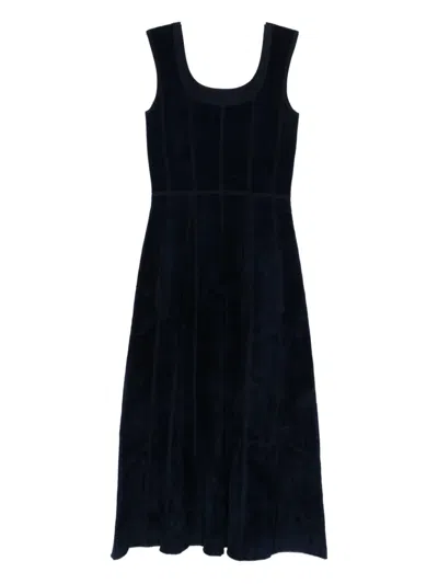Maje Panelled Midi Dress In Blue