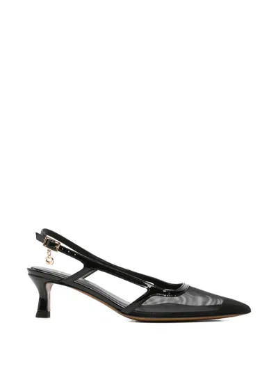Maje Panelled Pointed-toe Pumps In Black