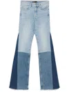 Maje Panelled Wide-leg Jeans In Blue
