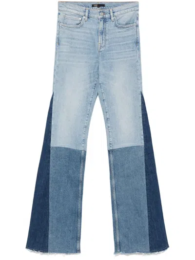 Maje Panelled Wide-leg Jeans In Blue