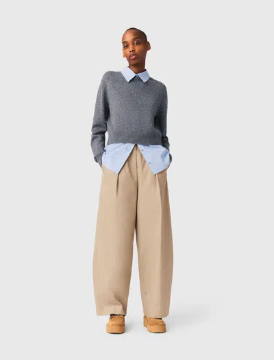 Maje Cotton Balloon Trousers In Neutral