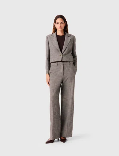 Maje Pantalon De Tailleur À Carreaux In Gray
