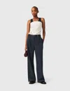 Maje Pantalon De Tailleur À Rayures In Blue