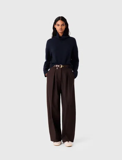 Maje Pantalon De Tailleur Ballon In Brown