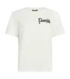 Maje Womens White Paris-embroidered Regular-fit Cotton-jersey T-shirt In White