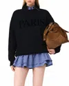 Maje Womens Navy Logo-embossed Relaxed-fit Cotton Sweatshirt In Blue