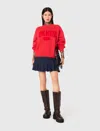 Maje Sweatshirt Avec Lettrage Paris Ny In Red