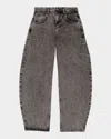 Maje High Rise Balloon Leg Jeans In Grey In Grey