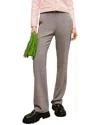 Maje Parreau Wool-blend Pant In Grey