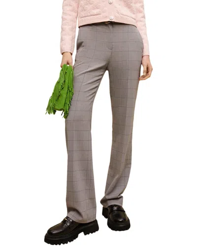 Maje Parreau Wool-blend Pant In Grey