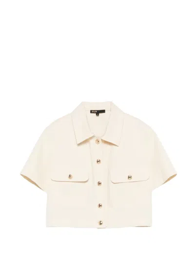 Maje Patch-pocket Shirt In Neutral