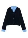 Maje Patch-pockets Button-up Cardigan In Blue