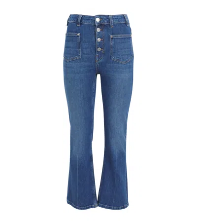 Maje Patch-pockets Flared Jeans In Blue