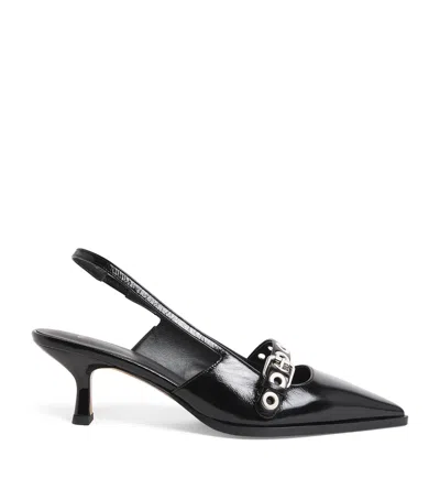 MAJE PATENT LEATHER BUCKLED PUMPS 30
