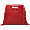 Maje Patent Leather M Mini Bag In Red
