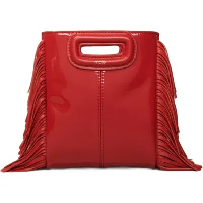 Maje Patent Leather M Mini Bag In Red
