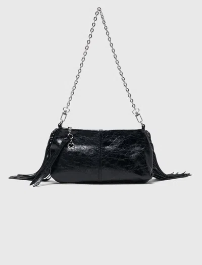 Maje Patent Leather Miss M Clutch Bag In Black